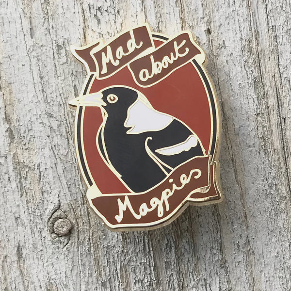 Enamel Pin- Mad About Magpies
