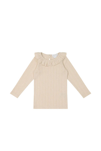 Organic Cotton Pointelle Lya top Berry Cloud