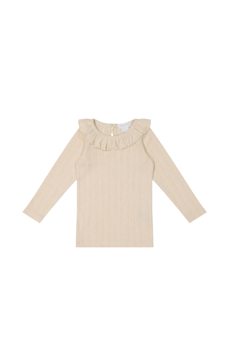 Organic Cotton Pointelle Lya top Berry Cloud