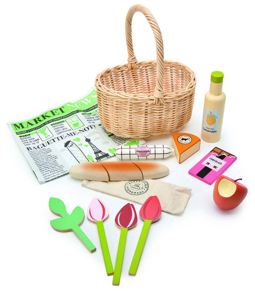 Tender Leaf wicker basket shopping set