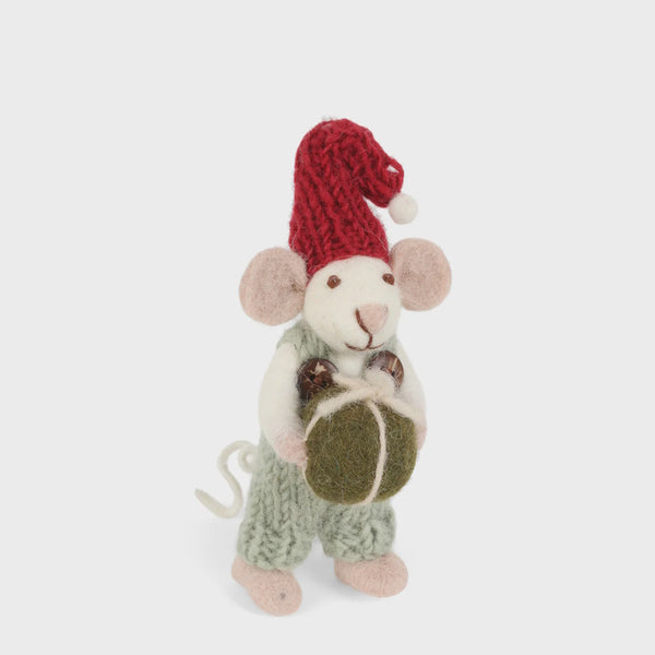 Gry & Sif Mouse Small White green pants & present.