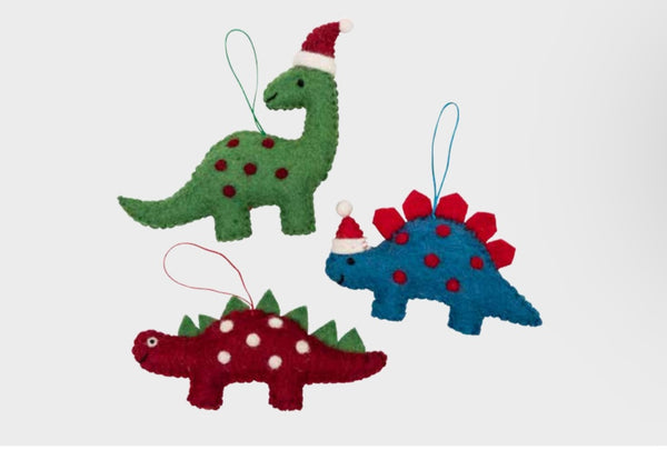 Pashom Christmas Dinosaurs green, blue and red