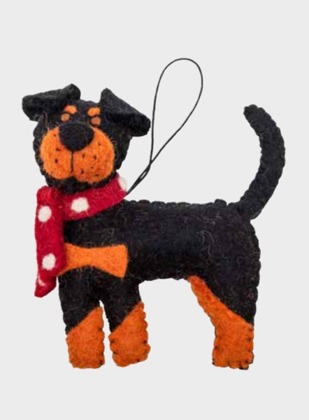 Pashom Felt  Rottweiler with scarf  fair trade
