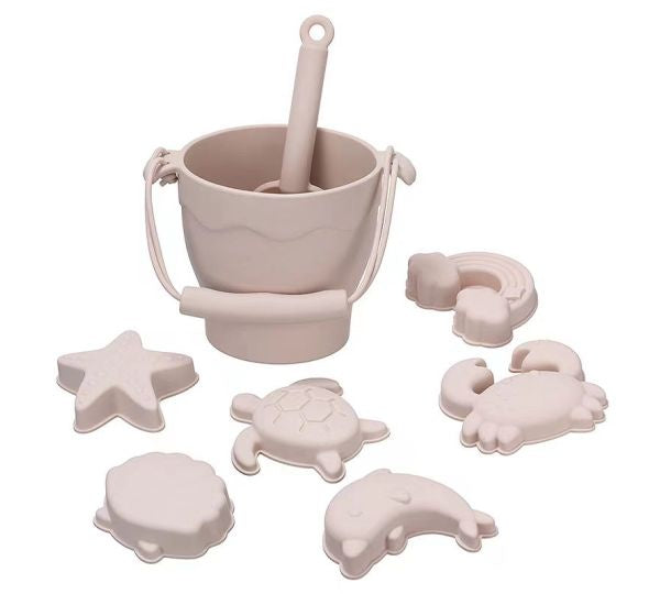 Beach Basket silicone 8 pcs set grey beige