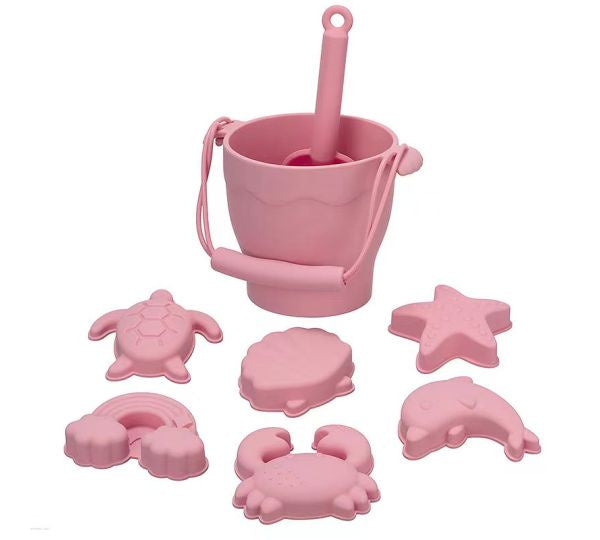 Beach Basketbset pink silicone with 8 pcs