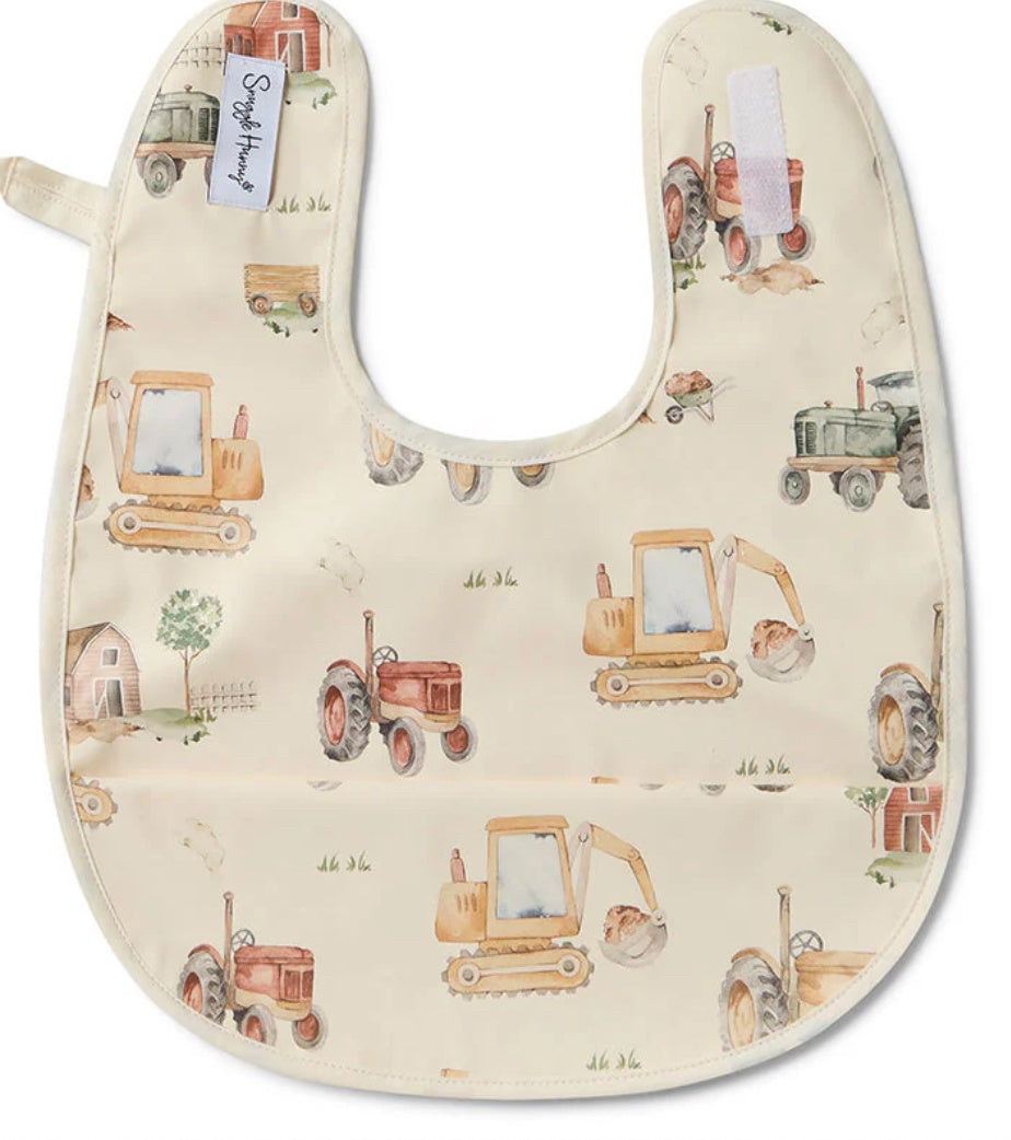 Diggers & Tractors Snuggle Bib