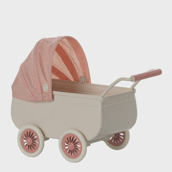 Maileg Pram Mouse coral