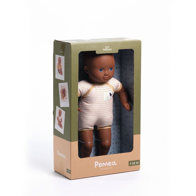 Pomea machine washable soft bodied doll in yellow