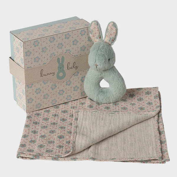 Maileg Rabbit Rattle set Mint