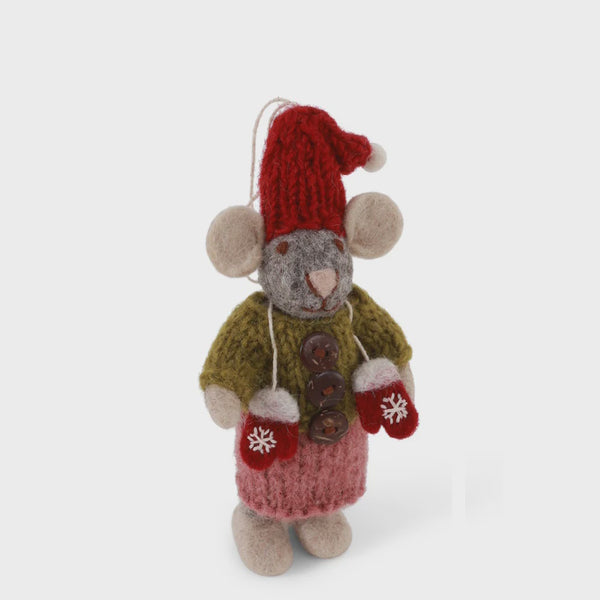 Mouse Girl Small Grey with mittens