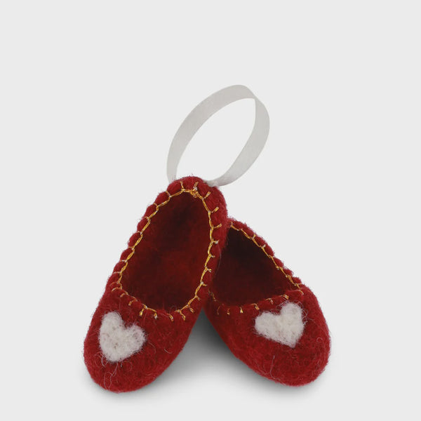 Ballerina shoes red with bow decoration