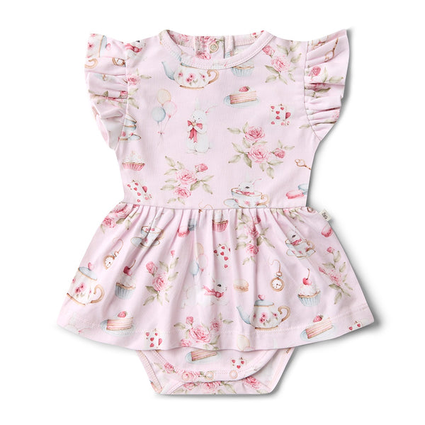 Alice’s Tea Party Short Sleeve Organic Dress