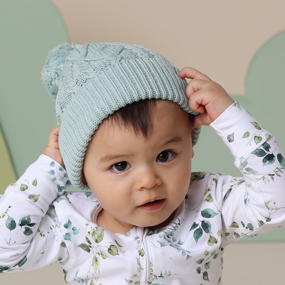 Sage Organic Baby Knit Beanie