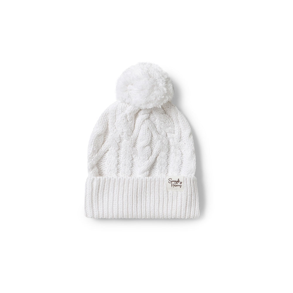 White Organic Knit beanie