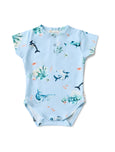 Blue Ocean Short Sleeved Organic Bodysuit