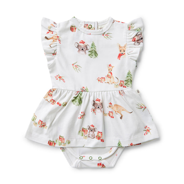 Kangas & Koalas short sleeve organic dress