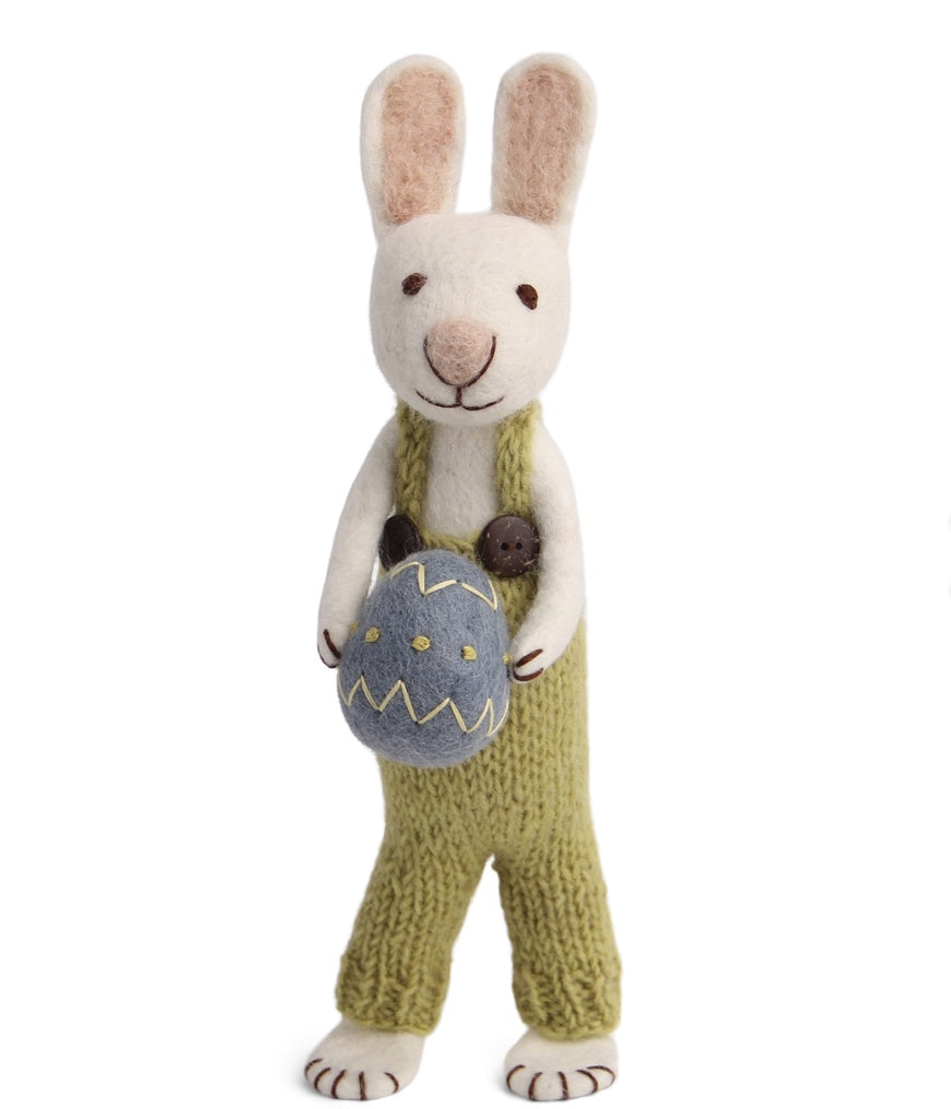 Bunny Big White green pants and egg