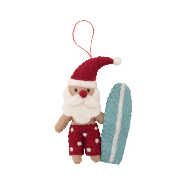Pashom santa with surfboard