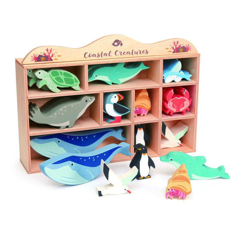 Tender leaf coastal set wooden sea creatures
