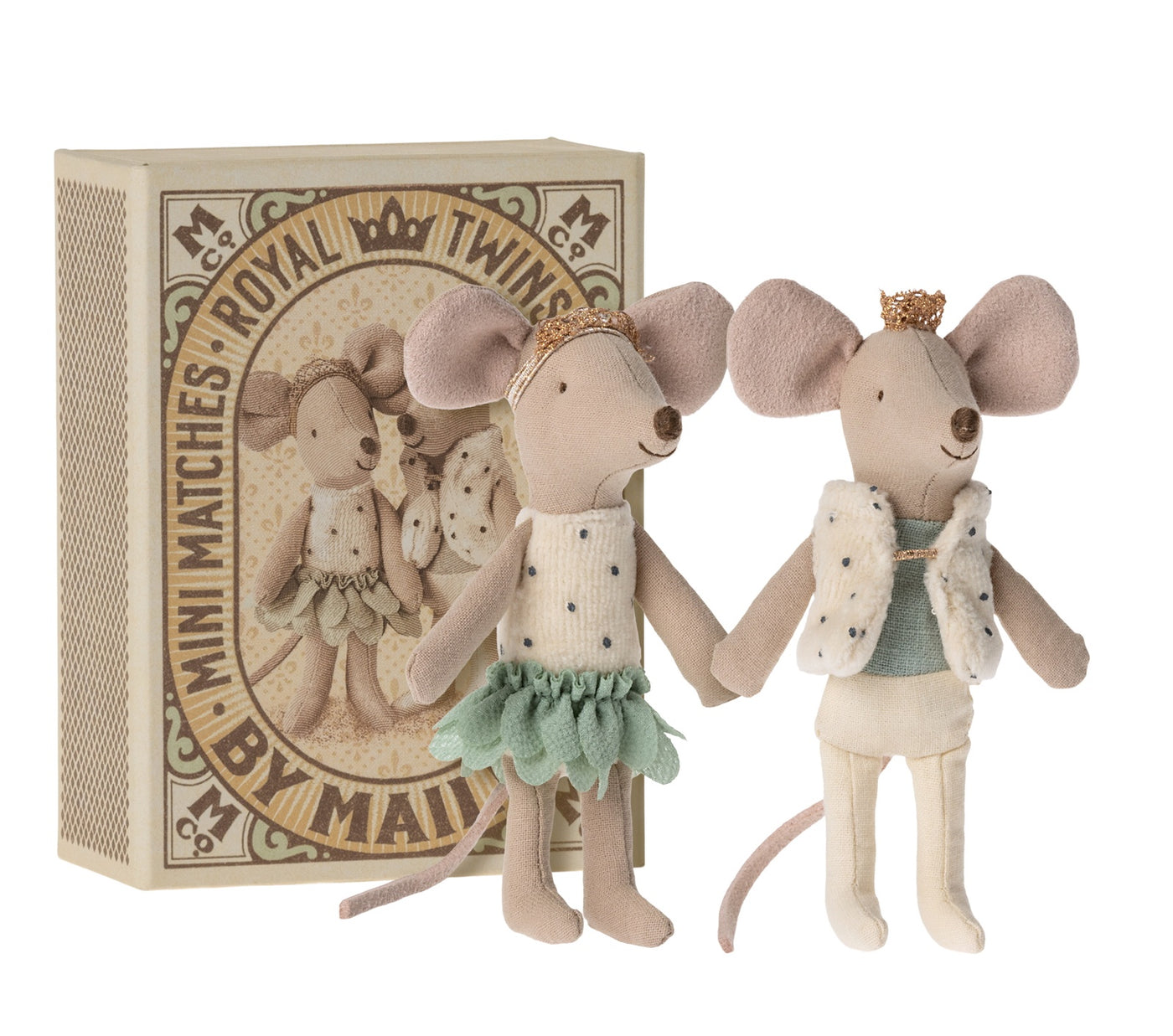 Maileg Royal Twins mice in box