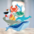 Tender leaf coastal set wooden sea creatures