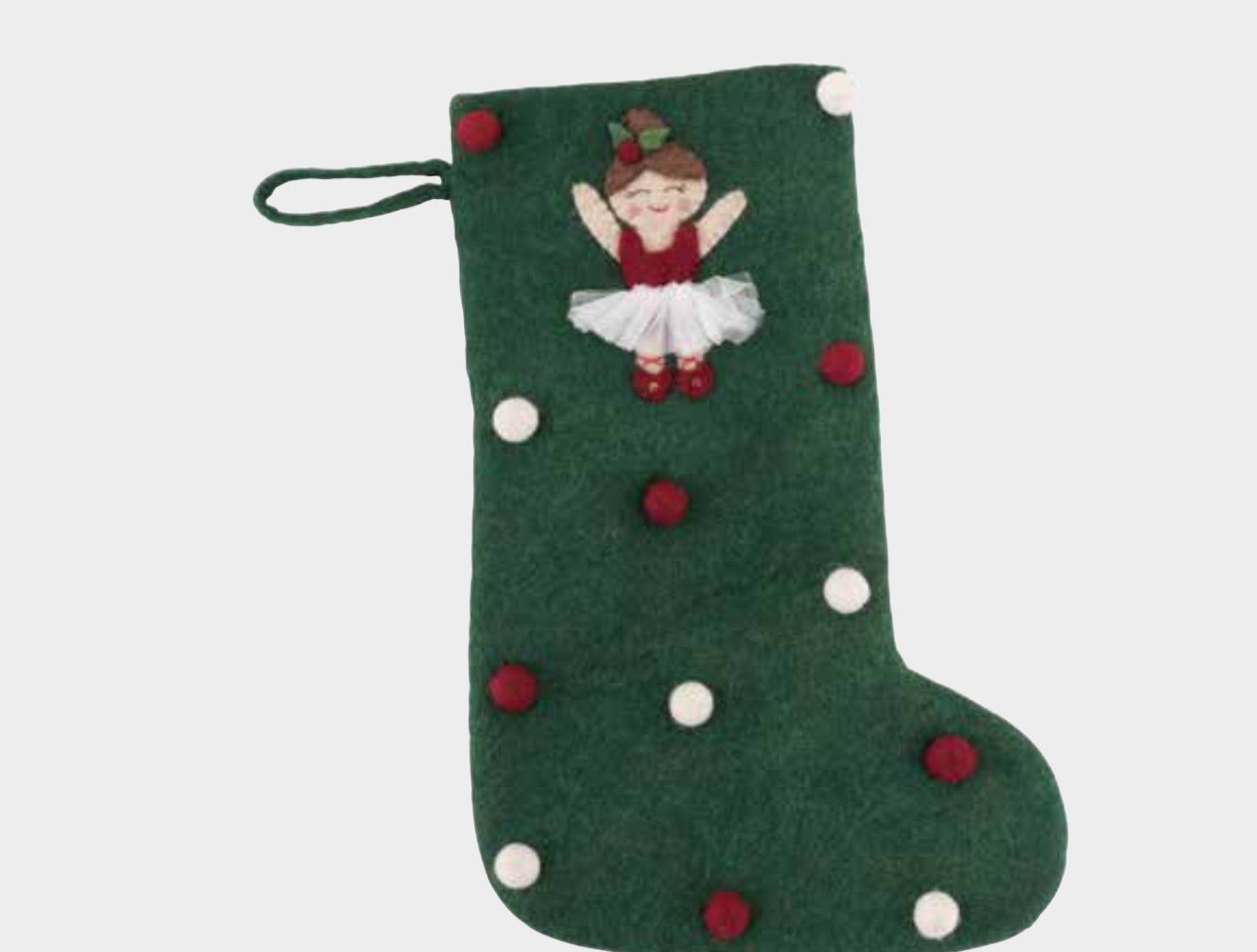 Pashom fair trade felt stocking ballerina green