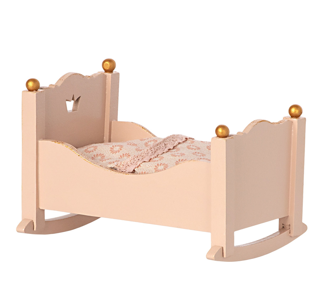 Maileg cradle baby mouse rose