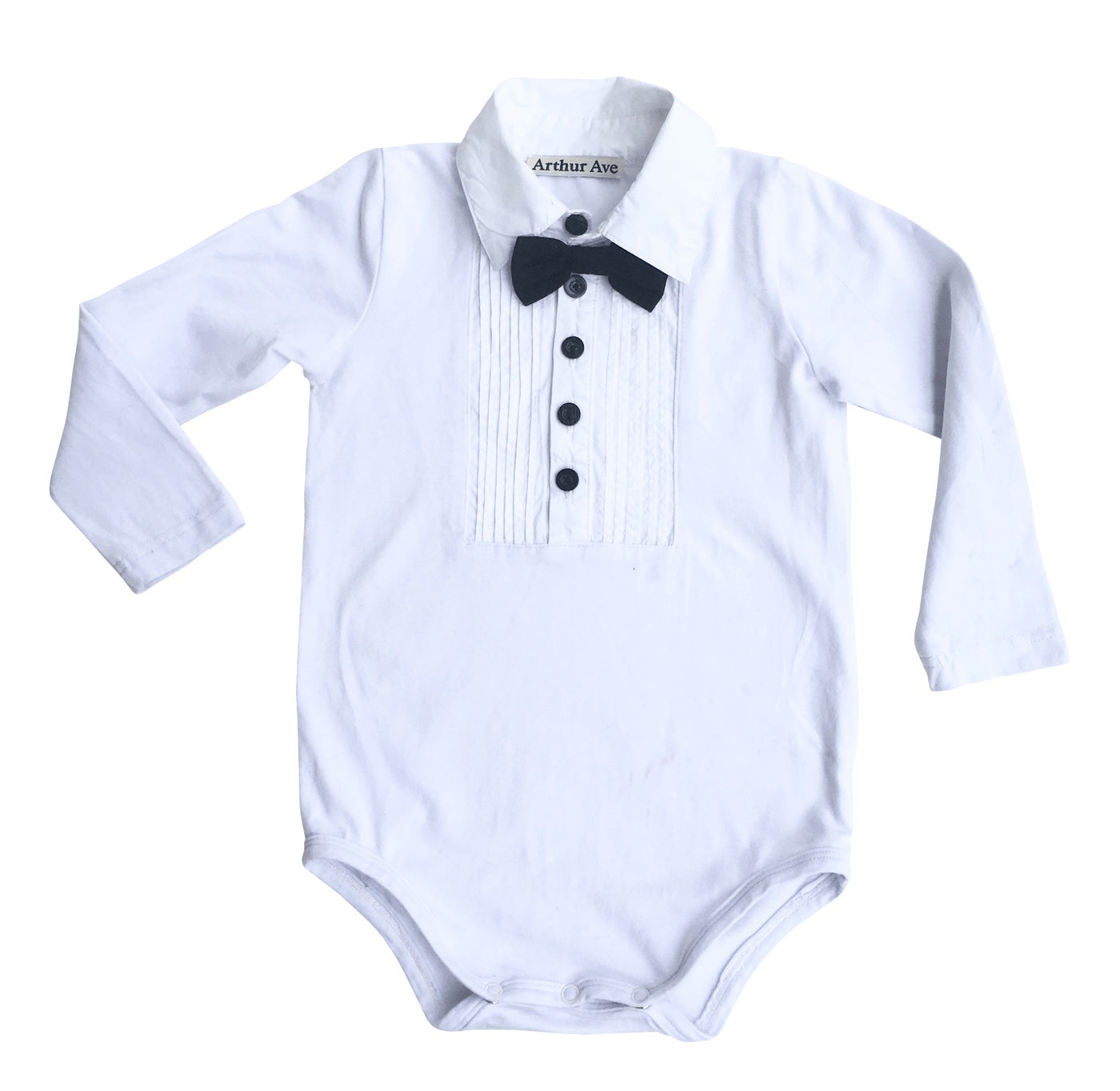 Long sleeve formal onesie white