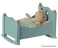 Maileg cradle baby mouse blue