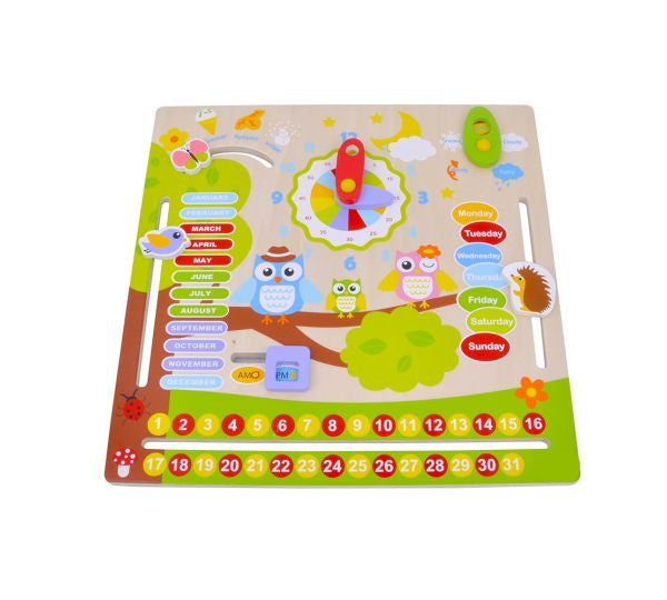 Owl Calendar wooden