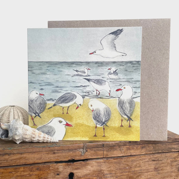 Greeting Card Silver Gulls