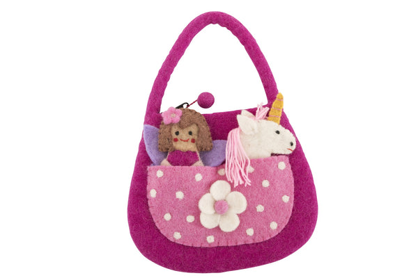 Pashom Felt unicorn finger puppet fairy bag