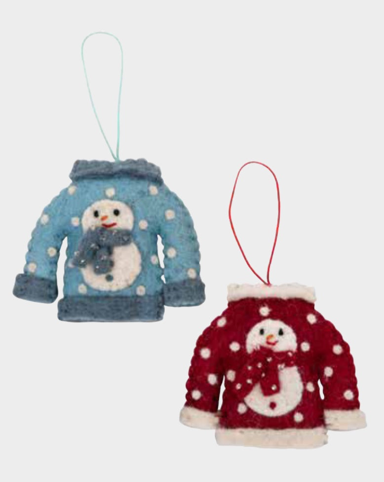 Pashom fair trade felt Xmas sweater decoration