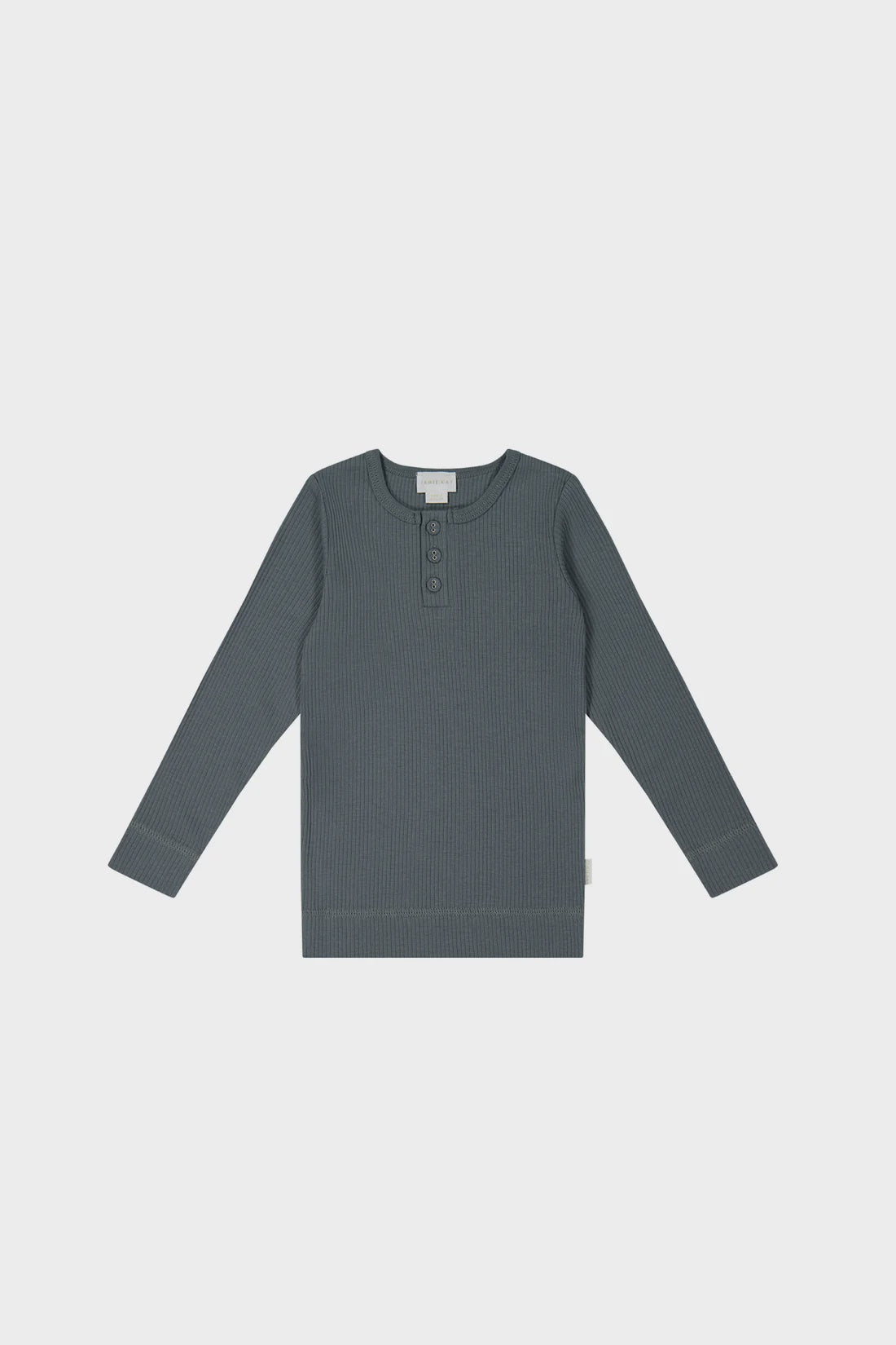 Organic Cotton Modal Elastane Long sleeve Henley smoke