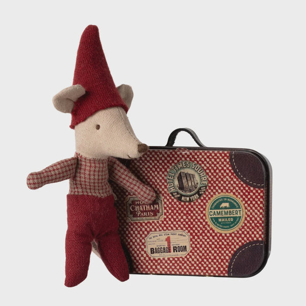 Maileg Christmas Mouse baby in suitcase