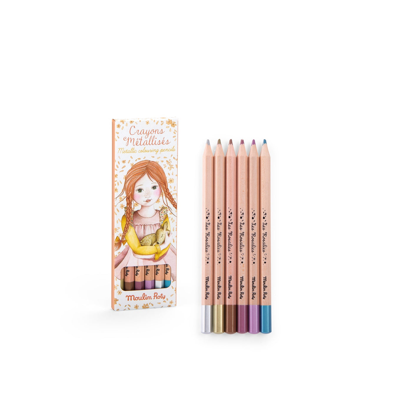 Les Roslies 6 metallic colouring pencils