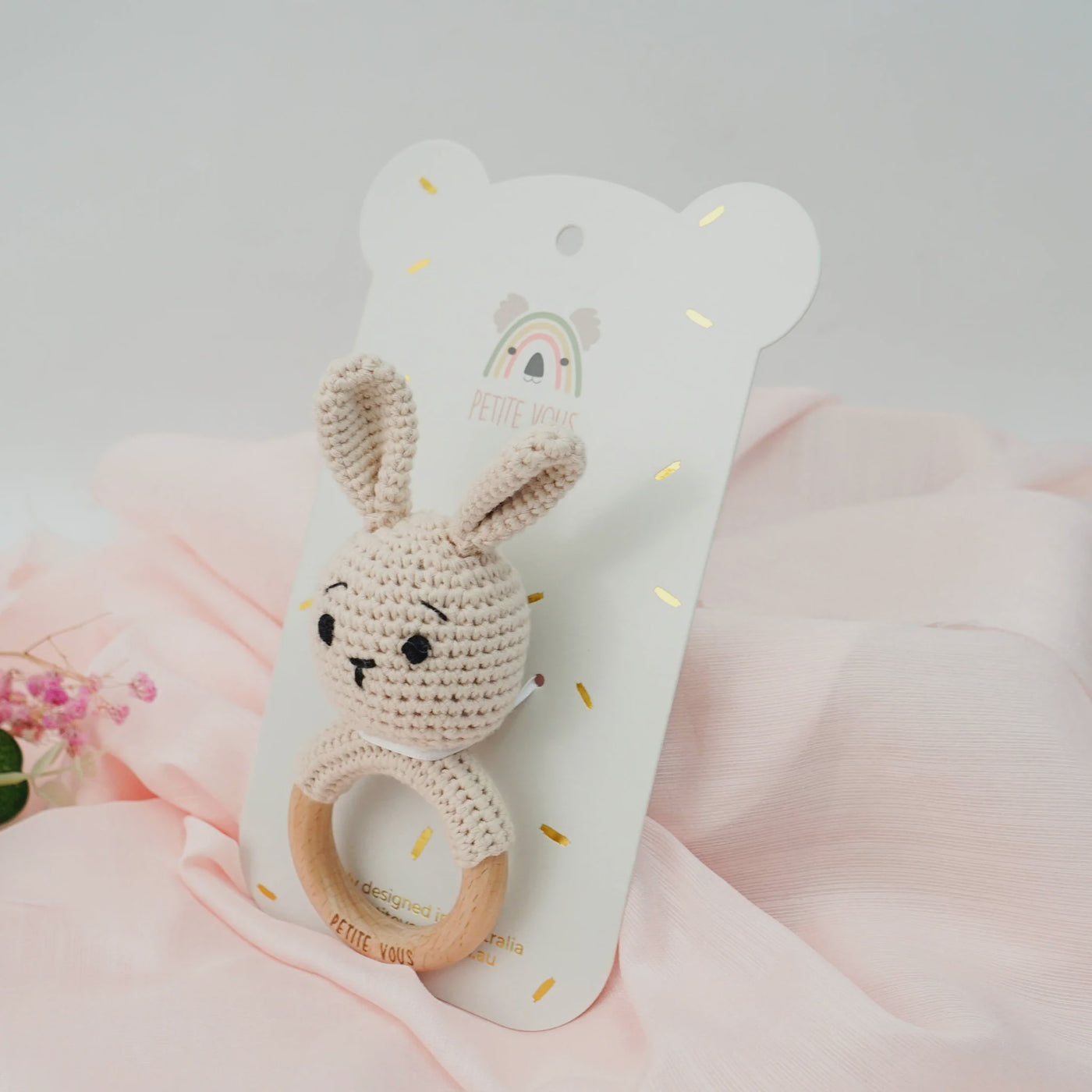 100% Cotton Crochet Rattle Brodie Bunny