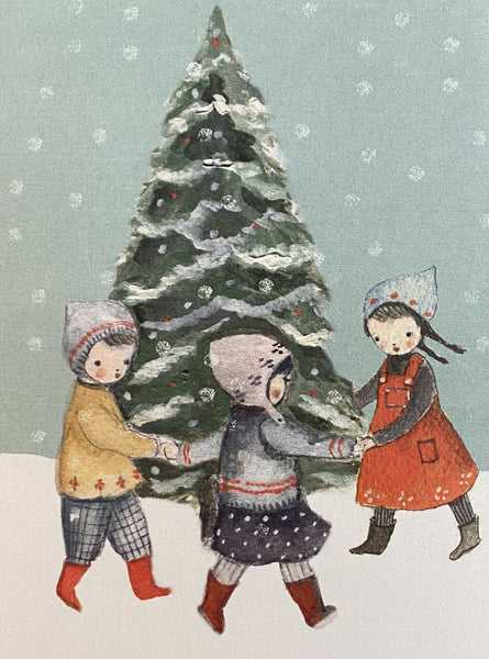 Michelle Pleasance Christmas Tree and Girls