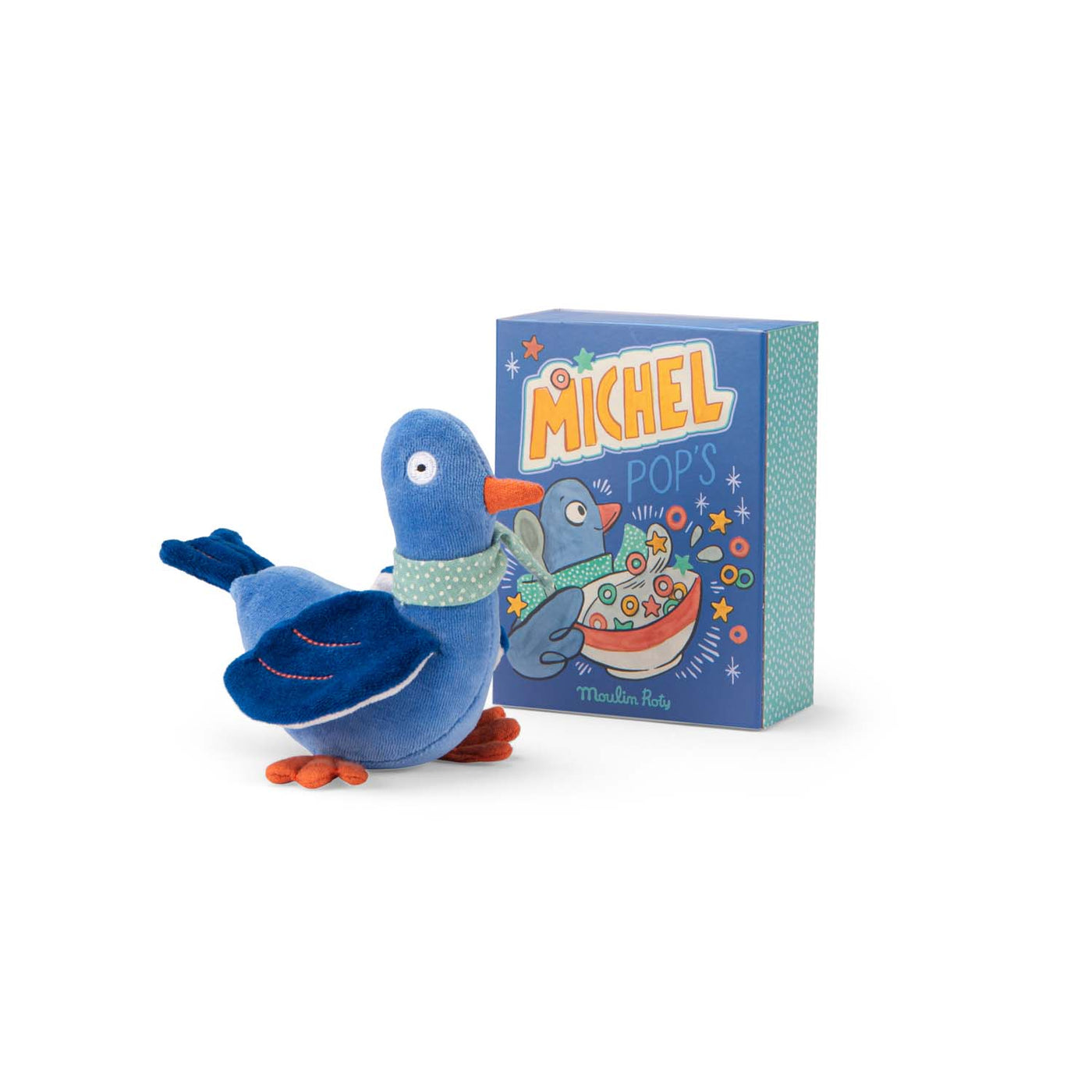 Puce & Pilou Michel the pigeon rattle in box