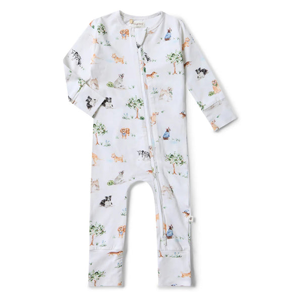 Dog Park Organic Baby Snugglesuit convertible romper