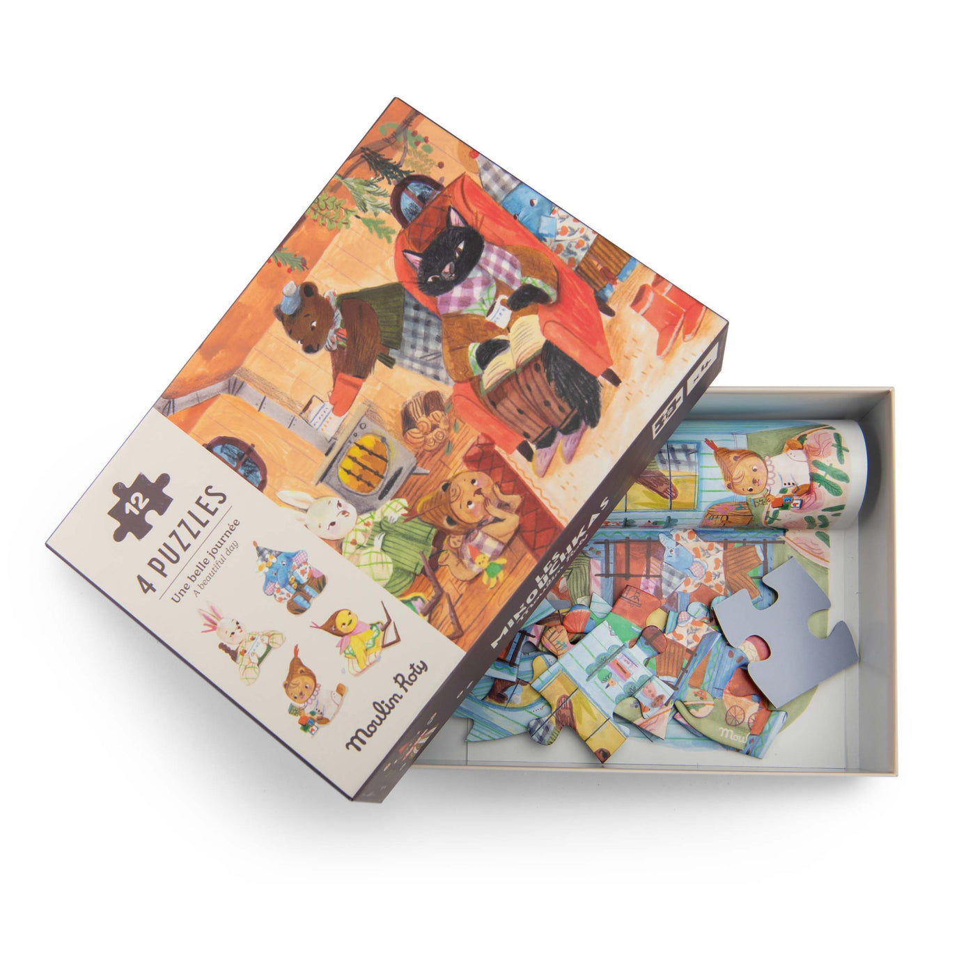 Les Minouchkas 4 mini puzzles a perfect day