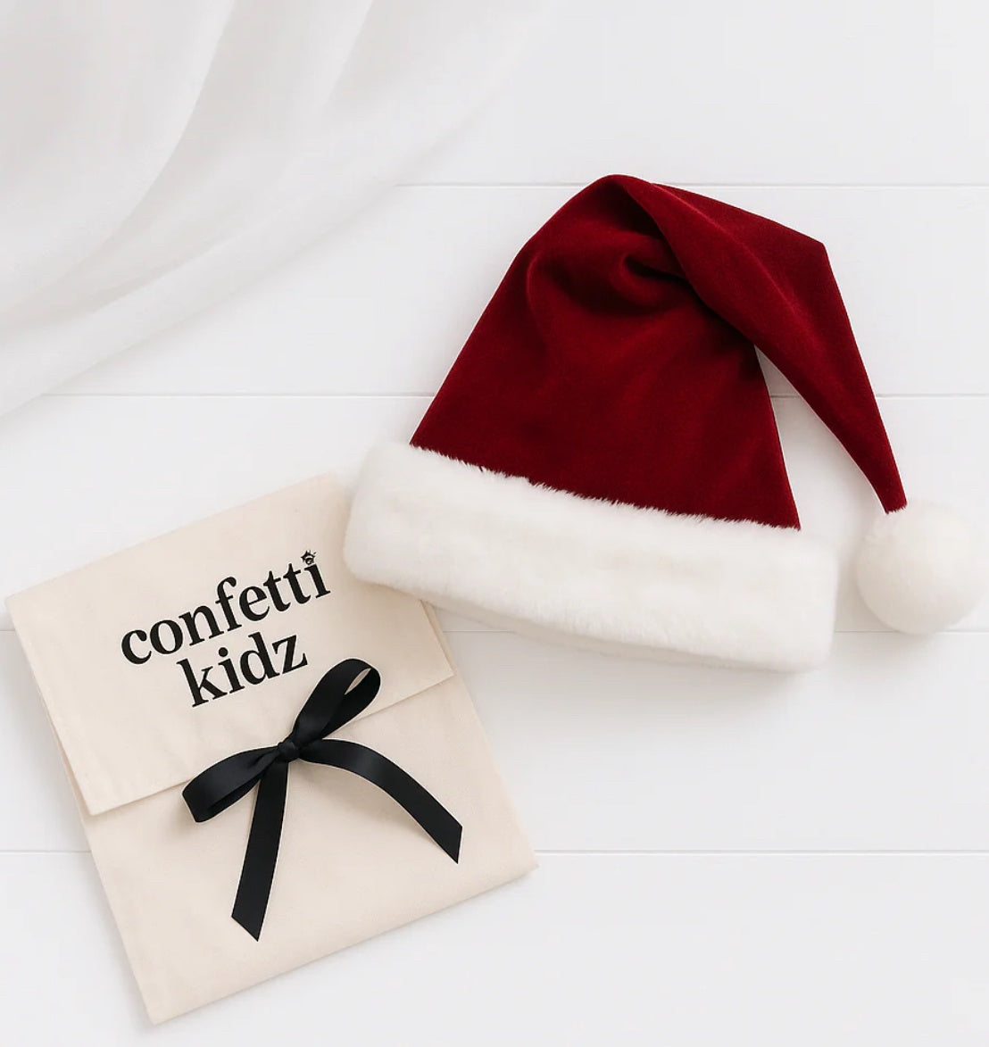 Luxe embroidered Velvet Family Santa Hats 0-1yr