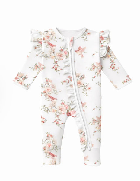 Confetti Kidz Rose Garden Bamboo Zipsuit