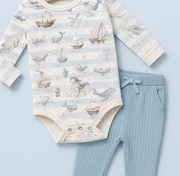 Confetti Kidz Dusty Blue Ribbed Leggings