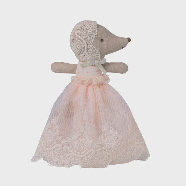 Maileg Baby Mouse in Gown Powder