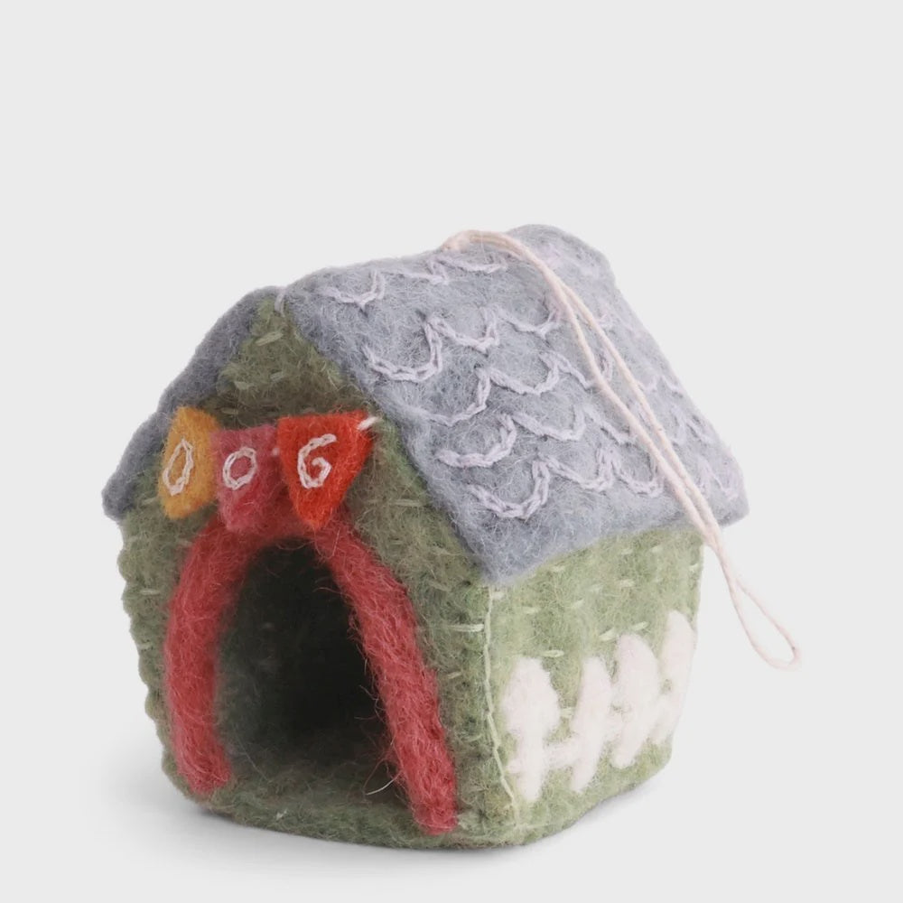 Gry and Sift Felted Doghouse decoration