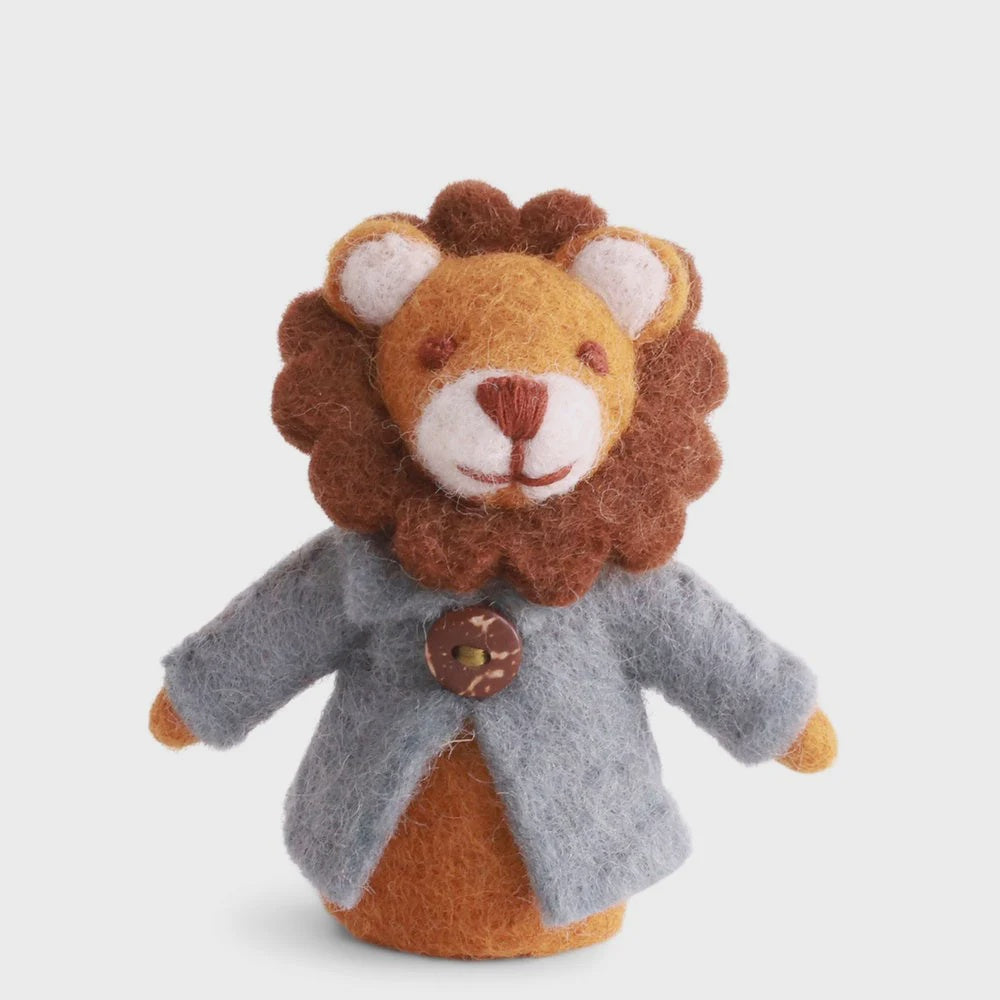 Gry & Sif felted finger puppet Lion
