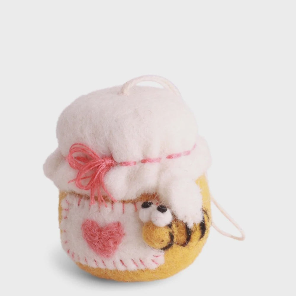 Gry & Sif felted sweet honey jar decoration