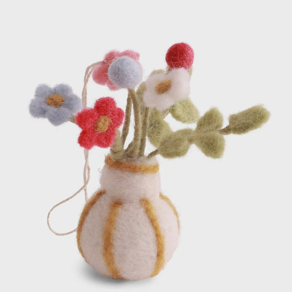 Gry & Sif vase decoration stripes and flowers