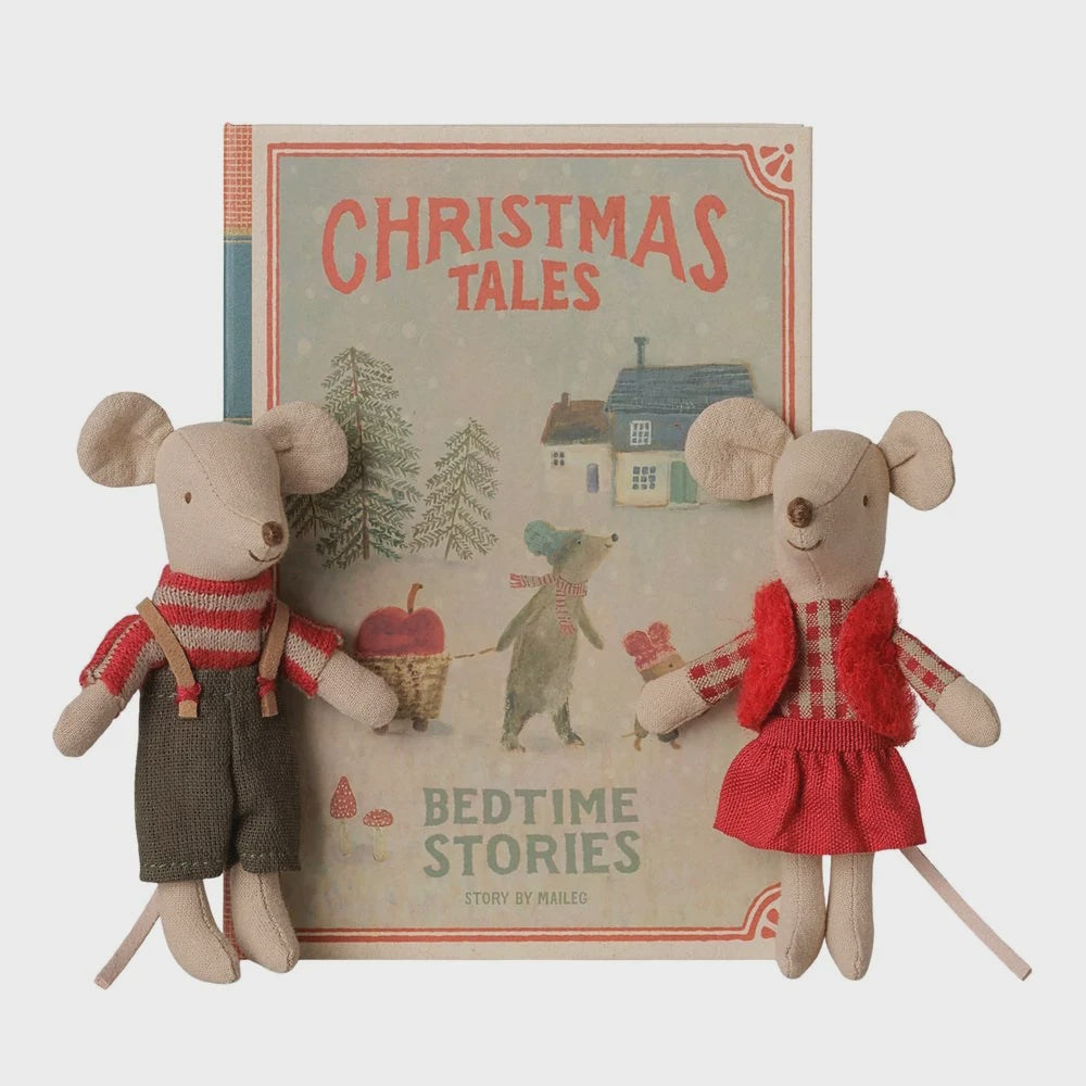 Maileg Christmas Twin Mice in Book